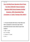 CNOR Certified Nurse Operating Room Exam Package Deal 2026&sol;2027 &vert; Test Bank & Practice Questions &vert; Verified Answers &vert; Latest Update &vert; Graded A&plus;