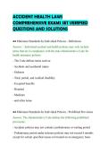 ACCIDENT HEALTH LAWS&NewLine;COMPREHENSIVE EXAMS SET VERIFIED&NewLine;QUESTIONS AND SOLUTIONS&NewLine;