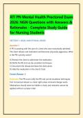 ATI PN Mental Health Proctored Exam 2026&colon; NGN Questions with Answers & Rationales - Complete Study Guide for Nursing Students