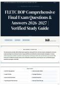 FLETC BOP Comprehensive Final Exam Questions & Answers 2026-2027 &vert; Verified Study Guide