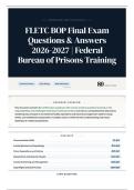 FLETC BOP Final Exam Questions & Answers 2026-2027 Federal Bureau of Prisons Training