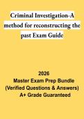 Criminal Investigation&colon; A Method for Reconstructing the Past Exam Guide PDF &vert; Study Guide & Practice Questions 2026