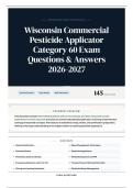 Wisconsin Commercial Pesticide Applicator Category 60 Exam Questions & Answers 2026-2027