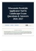 Wisconsin Pesticide Applicator Turf & Landscape Exam Questions & Answers 2026-2027