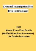 Criminal Investigation Hess 11th Edition Exam PDF &vert; Study Guide&comma; Practice Questions & Criminal Justice Review 2026