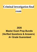 Criminal Investigation Final Exam PDF &vert; Criminal Justice Study Guide&comma; Practice Questions & Exam Review 2026