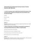 Advanced Nursing Fundamentals Final Exam Version 2 Practice&NewLine;Questions 2026 &vert;Rationales