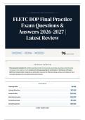 FLETC BOP Final Practice Exam Questions & Answers 2026-2027 Latest Review 