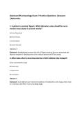 Advanced Pharmacology Exam 7 Practice Questions &vert;Answers&NewLine;&vert;Rationales