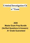 Criminal Investigation Chapters 4&ndash;7 Exam PDF &vert; Study Guide&comma; Practice Questions & Criminal Justice Review 2026