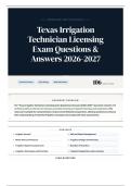 Texas Irrigation Technician Licensing Exam Questions & Answers 2026-2027