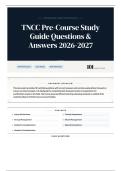 TNCC Pre-Course Study Guide Questions & Answers 2026-2027