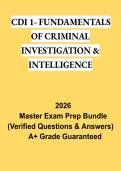CDI 1 &ndash; Fundamentals of Criminal Investigation & Intelligence Final Exam PDF &vert; Study Guide & Practice Questions 2026
