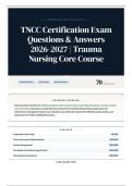TNCC Certification Exam Questions & Answers 2026-2027 Trauma Nursing Core Course