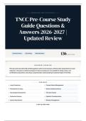 TNCC Pre-Course Study Guide Questions & Answers 2026-2027 Updated Review