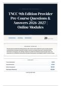 TNCC 9th Edition Provider Pre-Course Questions & Answers 2026-2027 Online Modules