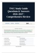 TNCC Study Guide Questions & Answers 2026-2027 Comprehensive Review