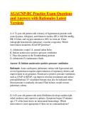 AGACNP-BC Practice Exam Questions and Answers with Rationales Latest Versions 