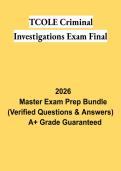 TCOLE Criminal Investigations Final Exam PDF &vert; Texas Law Enforcement Study Guide&comma; Practice Questions & Review 2026