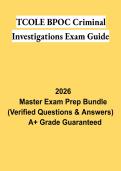 TCOLE BPOC Criminal Investigations Exam Guide PDF &vert; Texas Peace Officer Study Guide&comma; Practice Questions & Review 2026