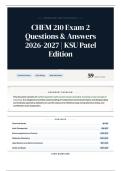 CHEM 210 Exam 2 Questions & Answers 2026-2027 KSU Patel Edition