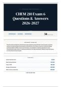 CHEM 210 Exam 6 Questions & Answers 2026-2027