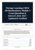 Portage Learning CHEM 210 Biochemistry Module 5 Exam Questions & Answers 2026-2027 Updated & Verified