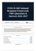 FEMA IS-800 National Response Framework &lpar;NRF&rpar; Questions & Answers 2026-2027