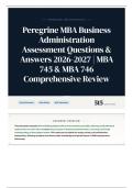 Peregrine MBA Business Administration Assessment Questions & Answers 2026-2027 MBA 745 & MBA 746 Comprehensive Review