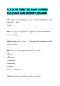 ALF EXAM PREP TEST BANK VERIFIED&NewLine;QUESTIONS AND CORRECT ANSWERS&NewLine;