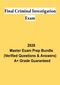 Final Criminal Investigation Exam PDF &vert; Criminal Justice Study Guide&comma; Practice Questions & Comprehensive Review 2026