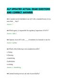 ALF UPDATED ACTUAL EXAM QUESTIONS&NewLine;AND CORRECT ANSWERS&NewLine;