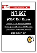 NR 667 CEA Exit Exam Chamberlain FNP &ndash; &lpar;2026&rpar; Actual Questions & Answers &lpar;Guarantee Pass&rpar;
