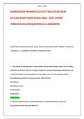 RASMUSSEN PHARMACOLOGY FINAL EXAM 2026 &NewLine;ACTUAL EXAM QUESTIONS 2026 &ndash; 2027 LATEST &NewLine;VERSION SOLVED QUESTIONS & ANSWERS