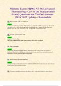 Midterm Exam&colon; NR565&sol; NR 565 Advanced Pharmacology Care of the Fundamentals Exam &vert; Questions and Verified Answers &lpar;2026&sol; 2027Update&rpar;- Chamberlain&NewLine;