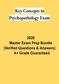 Key Concepts in Psychopathology Exam PDF &vert; Study Guide&comma; Practice Questions & Mental Health Review 2026