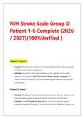 NIH Stroke Scale Group D &NewLine;Patient 1-6 Complete &lpar;2026 &NewLine;&sol; 2027&rpar;&lpar;100&percnt;Verified &rpar;