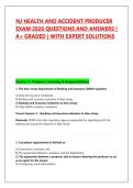 NJ HEALTH AND ACCIDENT PRODUCER &NewLine;EXAM 2026 QUESTIONS AND ANSWERS &vert; &NewLine;A&plus; GRADED &vert; WITH EXPERT SOLUTIONS