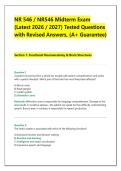 NR 546 &sol; NR546 Midterm Exam &NewLine;&lpar;Latest 2026 &sol; 2027&rpar; Tested Questions &NewLine;with Revised Answers&comma; &lpar;A&plus; Guarantee&rpar;