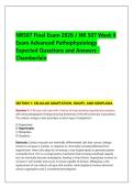 NR507 Final Exam 2026 &sol; NR 507 Week 8 &NewLine;Exam Advanced Pathophysiology &NewLine;Expected Questions and Answers -&NewLine;Chamberlain