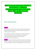 NR507 Final Exam Study Guide 2026&sol;2027 &sol; &NewLine;NR 507 Week 5 - 8 Advanced &NewLine;Pathophysiology Questions and Answers &NewLine;&lpar;2026 &sol; 2027&rpar; &lpar;Verified Answers&rpar;-&NewLine;Chamberlain