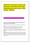 NRNP 6675 Final Exam Qs and Ans with &NewLine;Explanation &lpar;Latest 2026 &sol; 2027&rpar;&colon; Most &NewLine;Comprehensive to Pass the Exam&comma; 100&percnt; &NewLine;Verified - UPDATED
