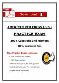 American Red Cross BLS Practice Exam &lpar;Latest 2026&sol;2027 Update&rpar; Complete Questions and Answers&comma; 100&percnt; Verified