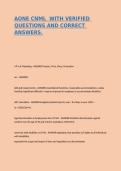 AONE CNML WITH VERIFIED QUESTIONS AND CORRECT ANSWERS&period;