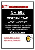 NR 605 Midterm Exam Chamberlain Psychiatric Mental Health &ndash; &lpar;2026&rpar; Actual Questions & Answers &lpar;Guarantee Pass&rpar;