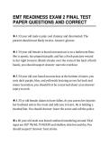 EMT READINESS EXAM 2 FINAL TEST&NewLine;PAPER QUESTIONS AND CORRECT