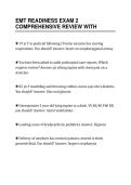 EMT READINESS EXAM 2&NewLine;COMPREHENSIVE REVIEW WITH