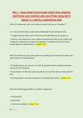 RPA 1 - FINAL EXAM STUDY GUIDE LATEST 2026 UPDATED &NewLine;QUESTIONS AND VERIFIED 100&percnt; SOLUTIONS &lpar;2026&sol;2027&rpar; &NewLine;GRADE&colon; A&plus;&vert;STATUS&colon; GUARANTEED PASS 