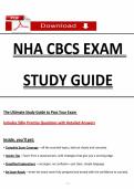 NHA CBCS Exam Study Guide with 500&plus; Practice Questions and Answers &lpar;Latest 2026&sol;2027 Update&rpar; 100&percnt; Verified Graded A&plus;