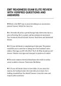 EMT READINESS EXAM ELITE REVIEW&NewLine;WITH VERIFIED QUESTIONS AND&NewLine;ANSWERS